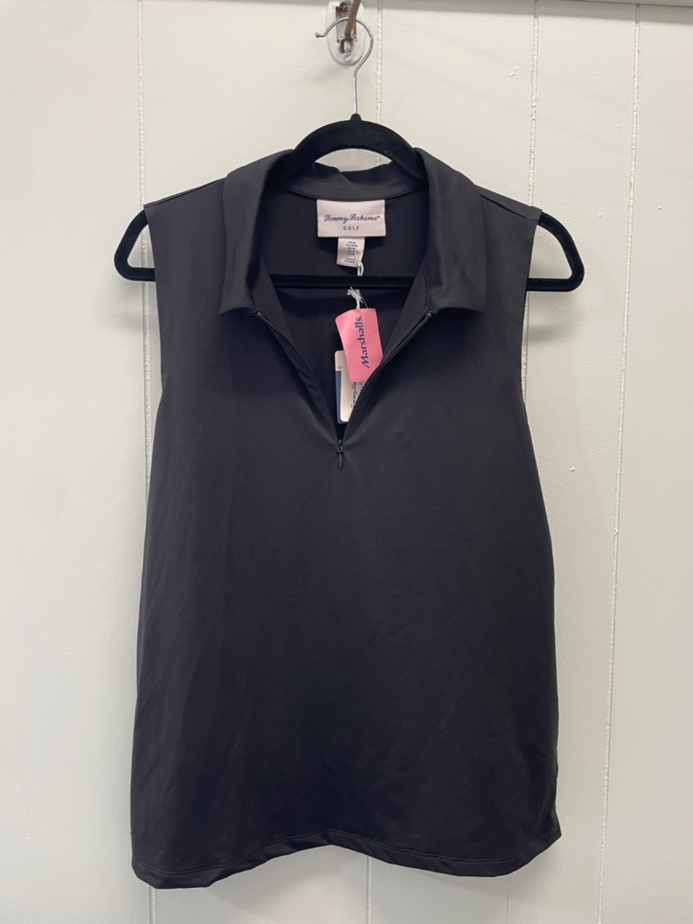 NWT| Tommy Bahama | Women’s | Black Zip-Front Polo Tank | M